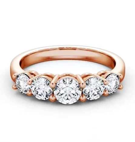 Five Stone Round Diamond Graduating Design Ring 18K Rose Gold FV4_RG_THUMB1