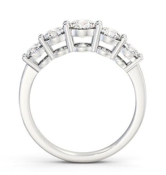 Five Stone Round Diamond Graduating Design Ring 18K White Gold FV4_WG_THUMB1
