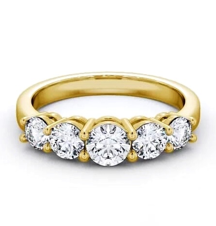 Five Stone Round Diamond Graduating Design Ring 18K Yellow Gold FV4_YG_THUMB1