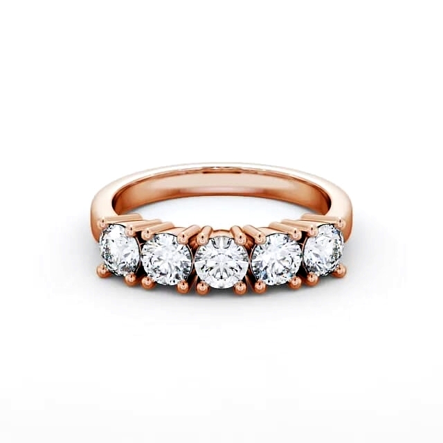 Five Stone Round Diamond Ring 18K Rose Gold - Mariama FV5_RG_HAND