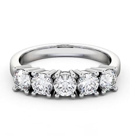Five Stone Round Diamond Prong Set Ring 18K White Gold FV5_WG_THUMB2 