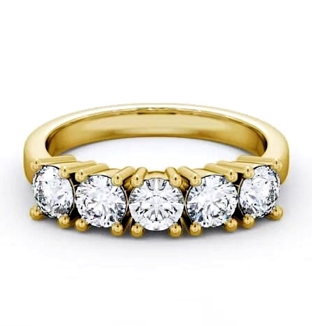 Five Stone Round Diamond Prong Set Ring 18K Yellow Gold FV5_YG_THUMB2 
