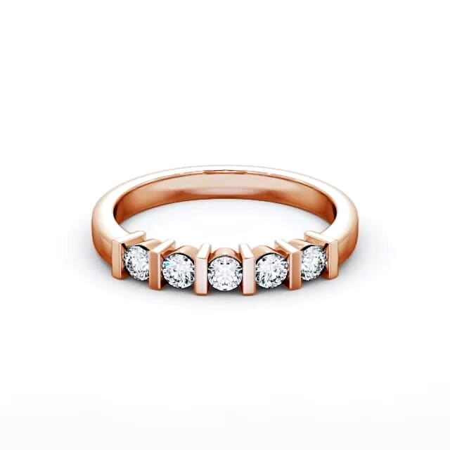 Five Stone Round Diamond Ring 9K Rose Gold - Karena FV6_RG_HAND