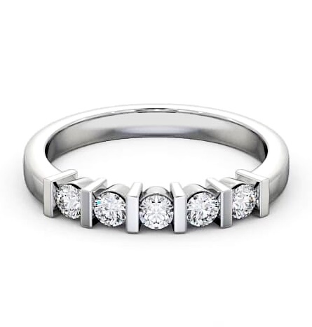 Five Stone Round Diamond Tension Set Ring 18K White Gold FV6_WG_THUMB2 