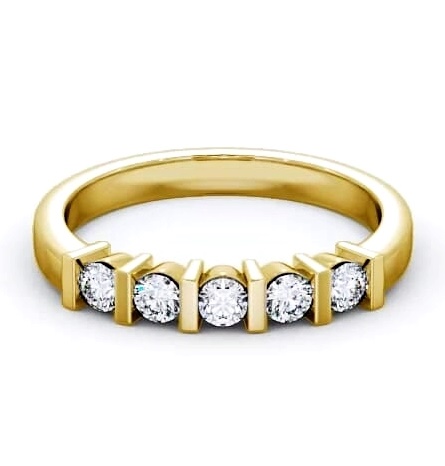 Five Stone Round Diamond Tension Set Ring 9K Yellow Gold FV6_YG_THUMB1