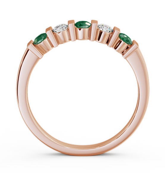Five Stone Emerald and Diamond 0.35ct Ring 9K Rose Gold FV6GEM_RG_EM_THUMB1 