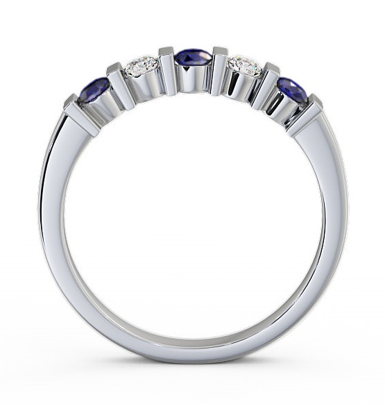 Five Stone Blue Sapphire and Diamond 0.41ct Ring 18K White Gold FV6GEM_WG_BS_THUMB1 