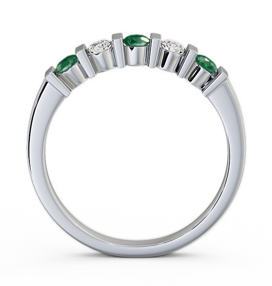 Five Stone Emerald and Diamond 0.35ct Ring 18K White Gold FV6GEM_WG_EM_THUMB1 