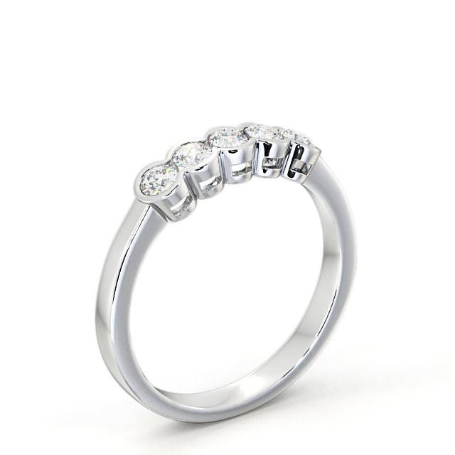 Five Stone Round Diamond Ring 18K White Gold - Avalon FV7_WG_HAND