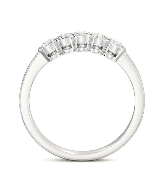 Five Stone Round Diamond Bezel Set Ring 18K White Gold FV7_WG_THUMB1