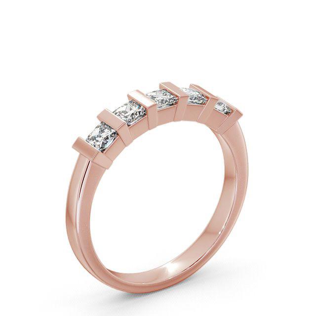 Five Stone Princess Diamond Ring 9K Rose Gold - Josephine FV8_RG_HAND