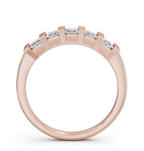 Five Stone Princess Diamond Tension Set Ring 18K Rose Gold FV8_RG_THUMB1