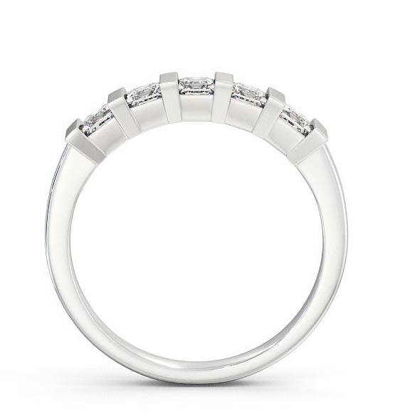 Five Stone Princess Diamond Tension Set Ring 9K White Gold FV8_WG_THUMB1