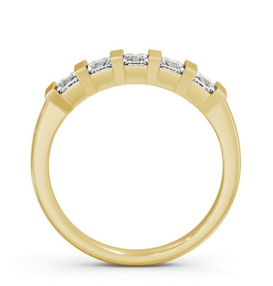 Five Stone Princess Diamond Tension Set Ring 9K Yellow Gold FV8_YG_THUMB1