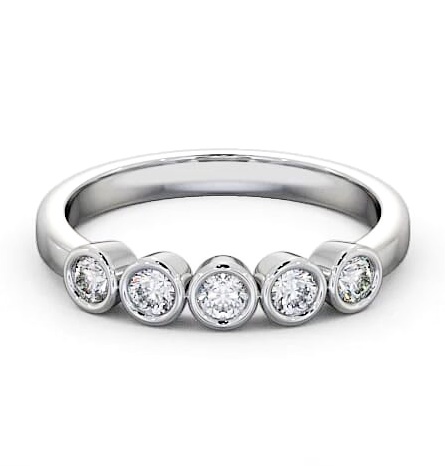 Five Stone Round Diamond Bezel Set Ring Platinum FV9_WG_THUMB1