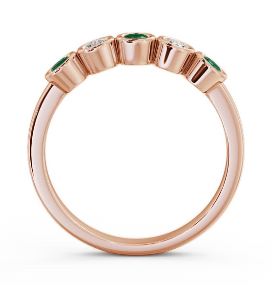 Five Stone Emerald and Diamond 0.35ct Ring 18K Rose Gold FV9GEM_RG_EM_THUMB1 
