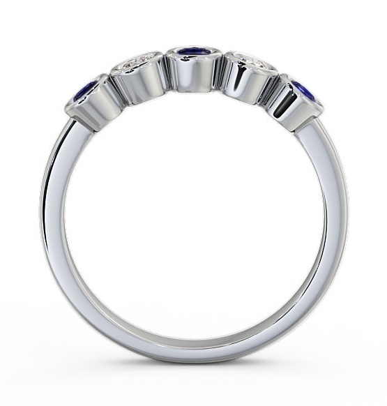 Five Stone Blue Sapphire and Diamond 0.41ct Ring 18K White Gold FV9GEM_WG_BS_THUMB1 