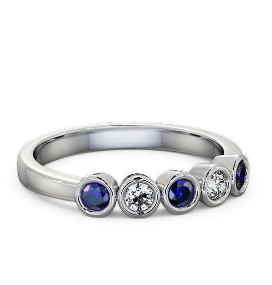 Five Stone Blue Sapphire and Diamond 0.41ct Ring 18K White Gold FV9GEM_WG_BS_THUMB2 
