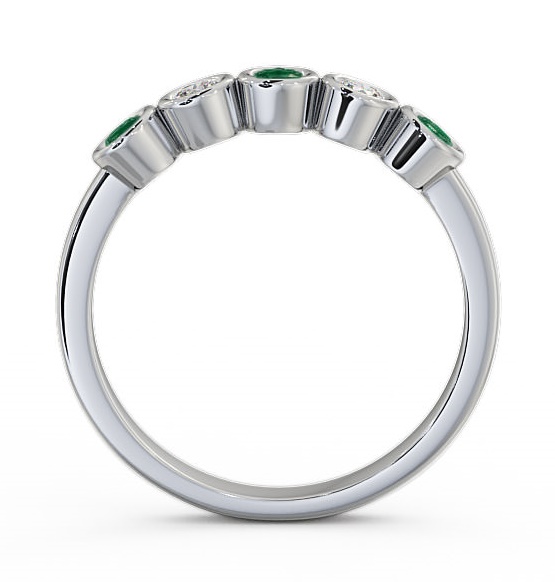 Five Stone Emerald and Diamond 0.35ct Ring Palladium FV9GEM_WG_EM_THUMB1 