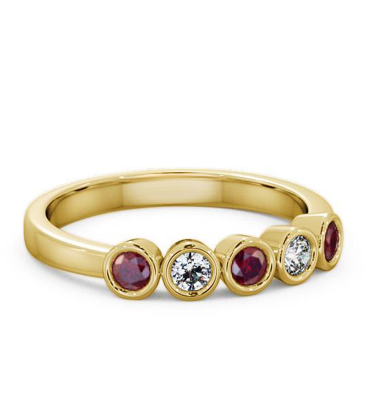 Five Stone Ruby and Diamond 0.41ct Ring 18K Yellow Gold FV9GEM_YG_RU_THUMB1