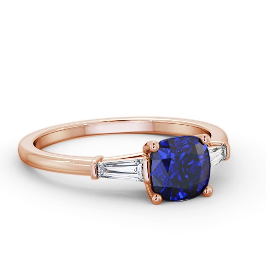 Shoulder Stone Blue Sapphire and Diamond 1.60ct Ring 18K Rose Gold GEM100_RG_BS_THUMB1