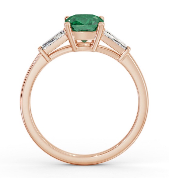 Shoulder Stone Emerald and Diamond 1.30ct Ring 18K Rose Gold GEM100_RG_EM_THUMB1 