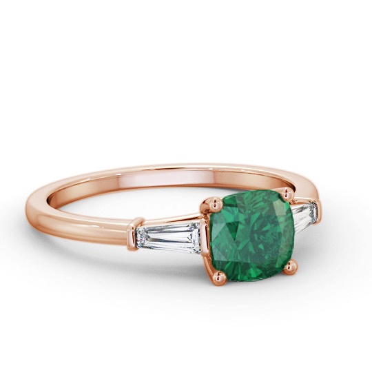 Shoulder Stone Emerald and Diamond 1.30ct Ring 9K Rose Gold GEM100_RG_EM_THUMB1