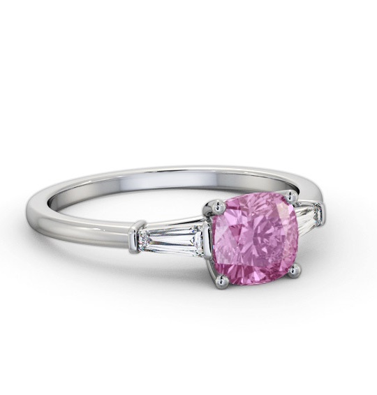 Shoulder Stone Pink Sapphire and Diamond 1.60ct Ring 18K White Gold GEM100_WG_PS_THUMB1