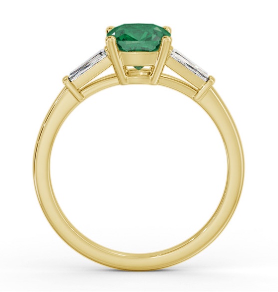 Shoulder Stone Emerald and Diamond 1.30ct Ring 9K Yellow Gold GEM100_YG_EM_THUMB1 
