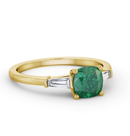 Shoulder Stone Emerald and Diamond 1.30ct Ring 9K Yellow Gold GEM100_YG_EM_THUMB1
