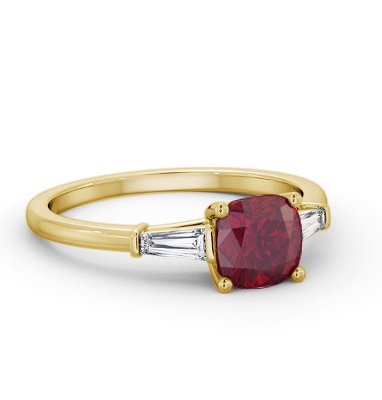 Shoulder Stone Ruby and Diamond 1.60ct Ring 9K Yellow Gold GEM100_YG_RU_THUMB1