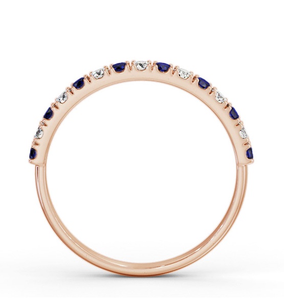 Half Eternity Blue Sapphire and Diamond 0.43ct Ring 18K Rose Gold GEM101_RG_BS_THUMB1 