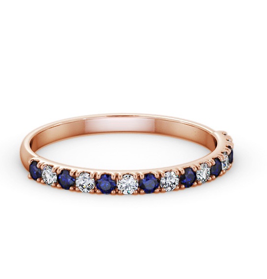 Half Eternity Blue Sapphire and Diamond 0.43ct Ring 18K Rose Gold GEM101_RG_BS_THUMB1