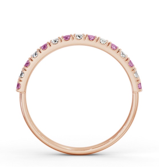Half Eternity Pink Sapphire and Diamond 0.43ct Ring 18K Rose Gold GEM101_RG_PS_THUMB1 