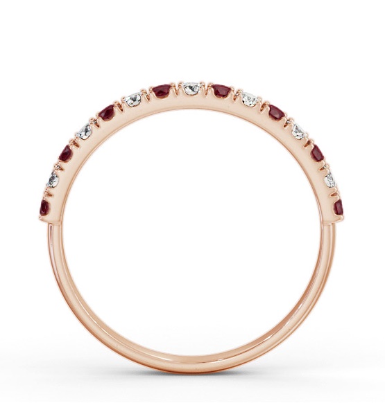 Half Eternity Ruby and Diamond 0.43ct Ring 18K Rose Gold GEM101_RG_RU_THUMB1 