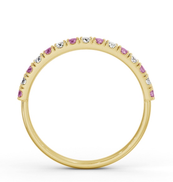 Half Eternity Pink Sapphire and Diamond 0.43ct Ring 9K Yellow Gold GEM101_YG_PS_THUMB1 