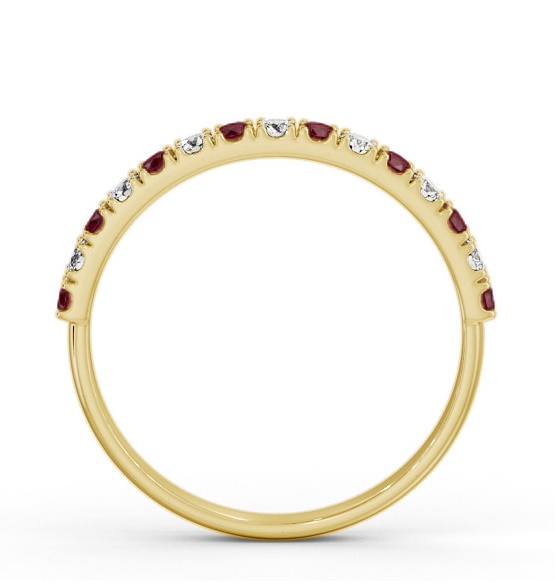 Half Eternity Ruby and Diamond 0.43ct Ring 18K Yellow Gold GEM101_YG_RU_THUMB1 