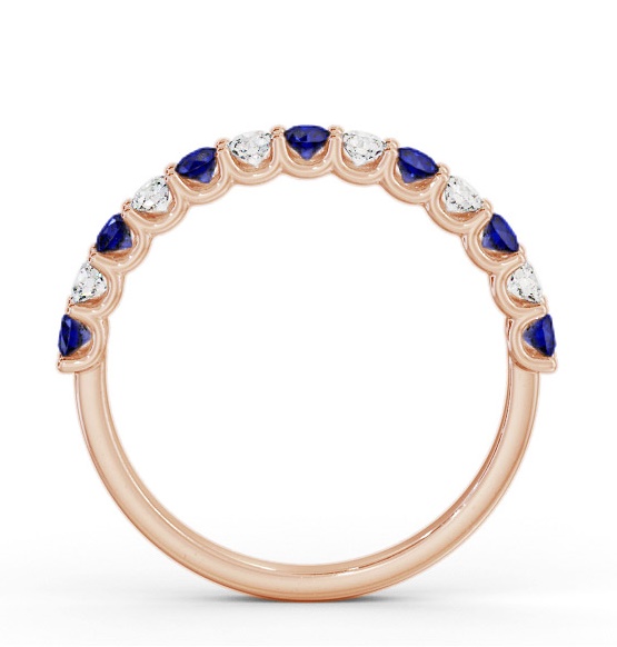 Half Eternity Blue Sapphire and Diamond 0.60ct Ring 18K Rose Gold GEM102_RG_BS_THUMB1 