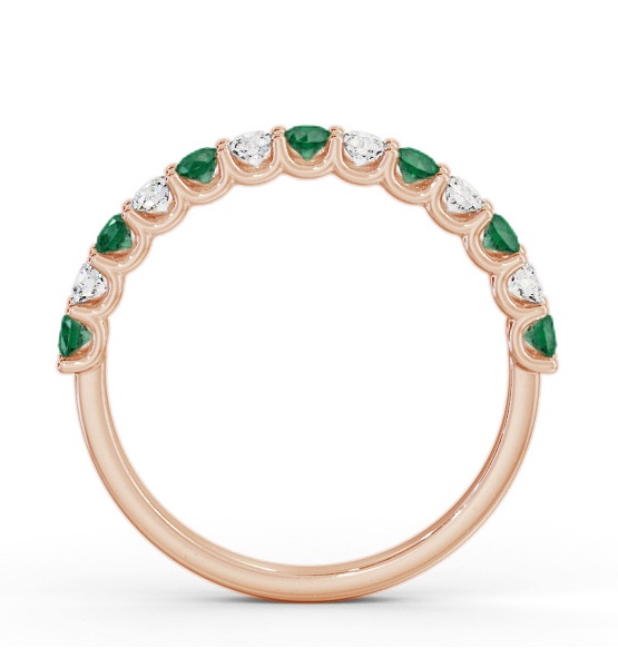 Half Eternity Emerald and Diamond 0.53ct Ring 9K Rose Gold GEM102_RG_EM_THUMB1 