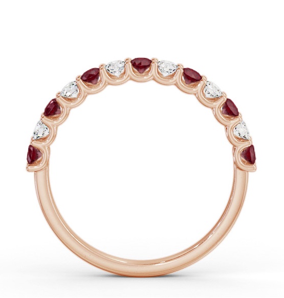 Half Eternity Ruby and Diamond 0.60ct Ring 18K Rose Gold GEM102_RG_RU_THUMB1 
