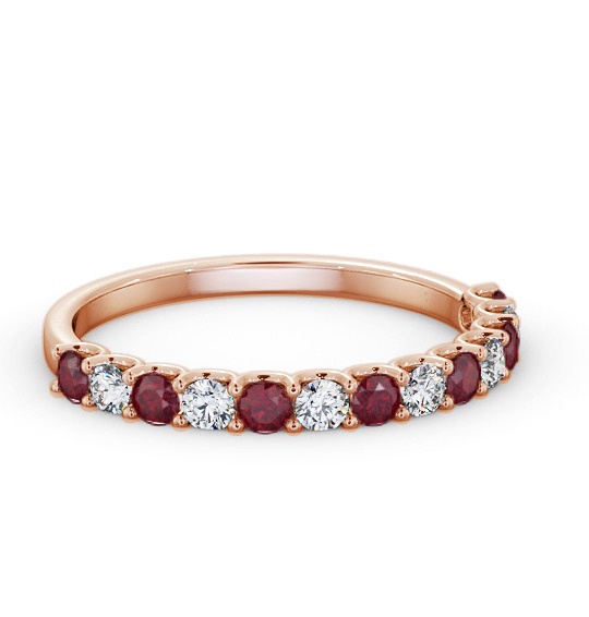 Half Eternity Ruby and Diamond 0.60ct Ring 18K Rose Gold GEM102_RG_RU_THUMB2 