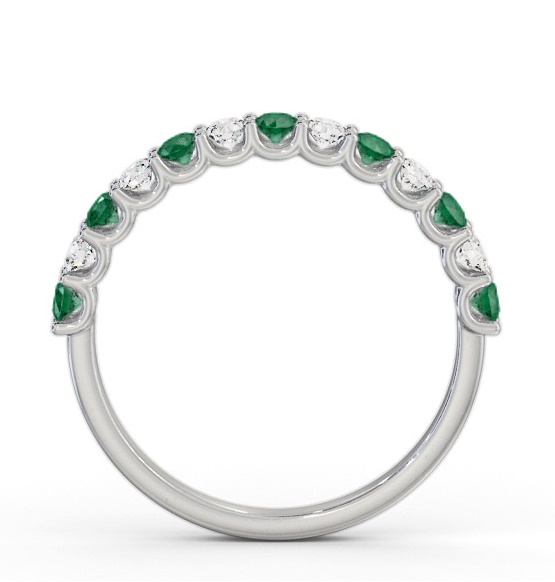Half Eternity Emerald and Diamond 0.53ct Ring 18K White Gold GEM102_WG_EM_THUMB1 