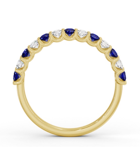 Half Eternity Blue Sapphire and Diamond 0.60ct Ring 18K Yellow Gold GEM102_YG_BS_THUMB1 