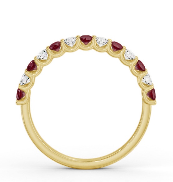 Half Eternity Ruby and Diamond 0.60ct Ring 18K Yellow Gold GEM102_YG_RU_THUMB1 