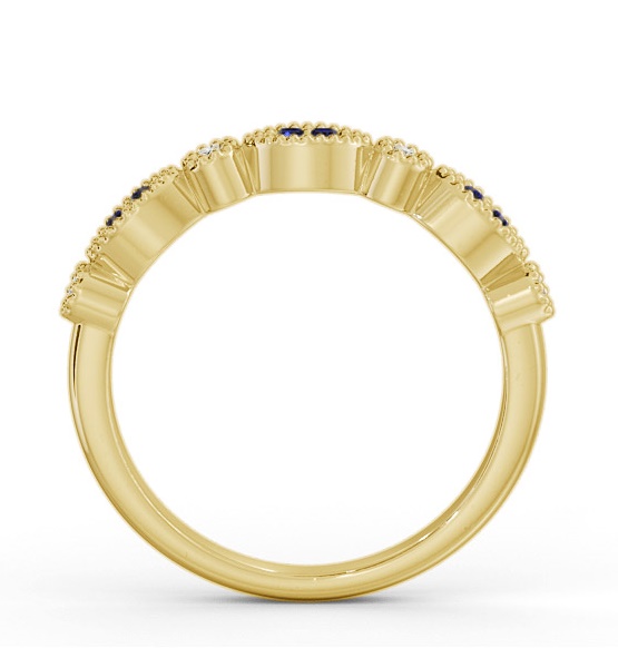 Half Eternity Blue Sapphire and Diamond 0.15ct Ring 18K Yellow Gold GEM103_YG_BS_THUMB1 