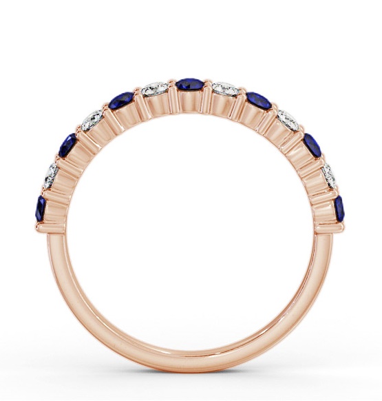 Half Eternity Blue Sapphire and Diamond 0.60ct Ring 18K Rose Gold GEM104_RG_BS_THUMB1 