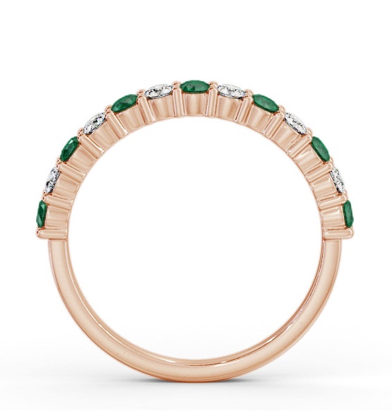 Half Eternity Emerald and Diamond 0.53ct Ring 18K Rose Gold GEM104_RG_EM_THUMB1 
