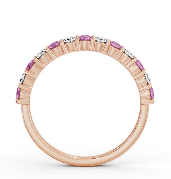Half Eternity Pink Sapphire and Diamond 0.60ct Ring 9K Rose Gold GEM104_RG_PS_THUMB1 