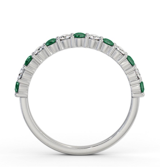 Half Eternity Emerald and Diamond 0.53ct Ring 9K White Gold GEM104_WG_EM_THUMB1 