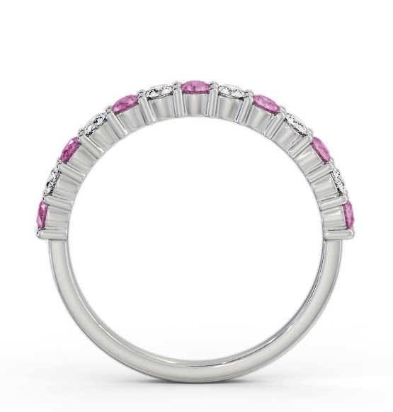 Half Eternity Pink Sapphire and Diamond 0.60ct Ring 18K White Gold GEM104_WG_PS_THUMB1 